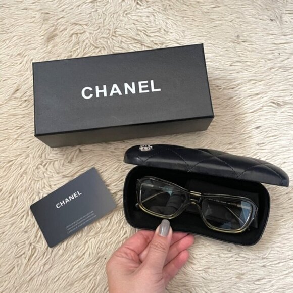 Chanel Green #3210 Aviator Glasses Frames - Full Set, **New In Box*** - Picture 2 of 14